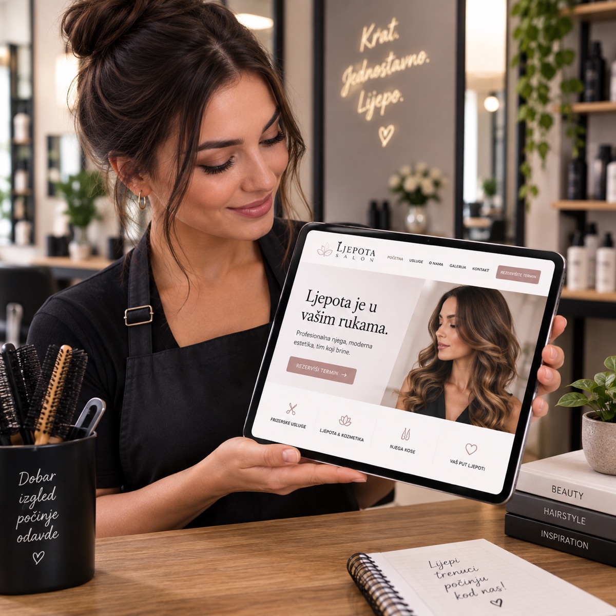 Koncept web stranice za salon ljepote